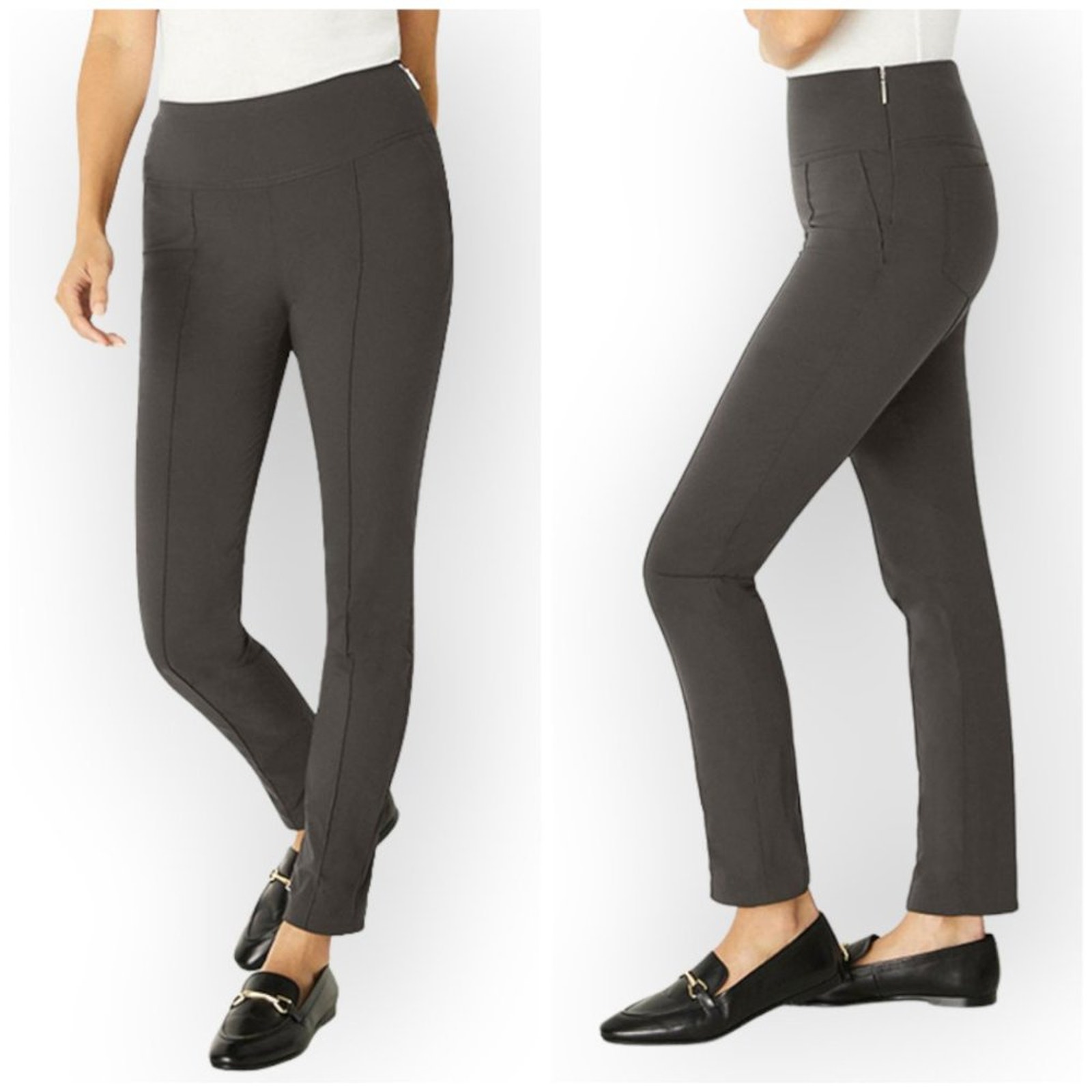 Anatomie Sonia Curvy High Rise Side Zip Travel Pant Size S Gray 27x31 Stretch